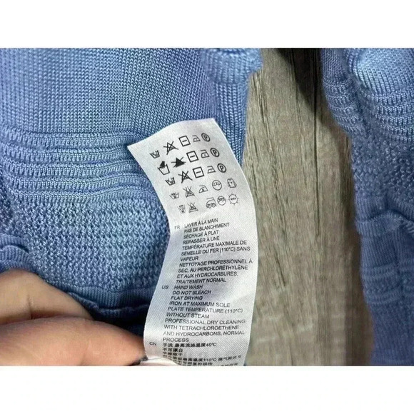 Sandro Paris Sweater Pullover Blue Round Neck Long Sleeve - Picture 4 of 8